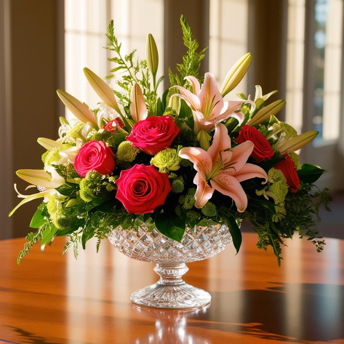 Rose Elegance Oval Bowl – Classic Roses in an Elegant Oval Bowl by LUXE Macon