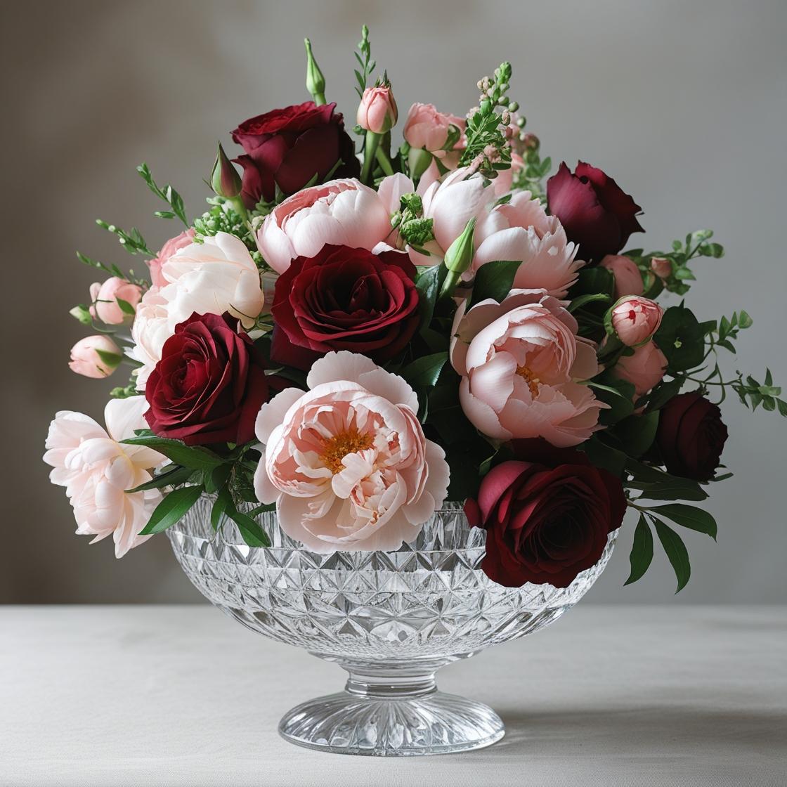 Romantic Crystal Bowl Arrangement | LUXE Macon
