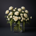 classic white rose arrangement | luxe macon flower arrangement macon ga florist