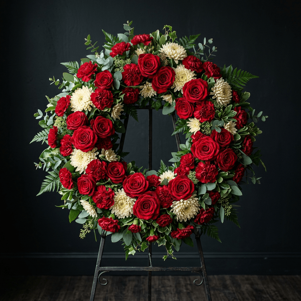 Crimson Circle Sympathy Wreath | LUXE Macon