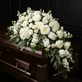 eternal white casket spray flower arrangement macon ga florist