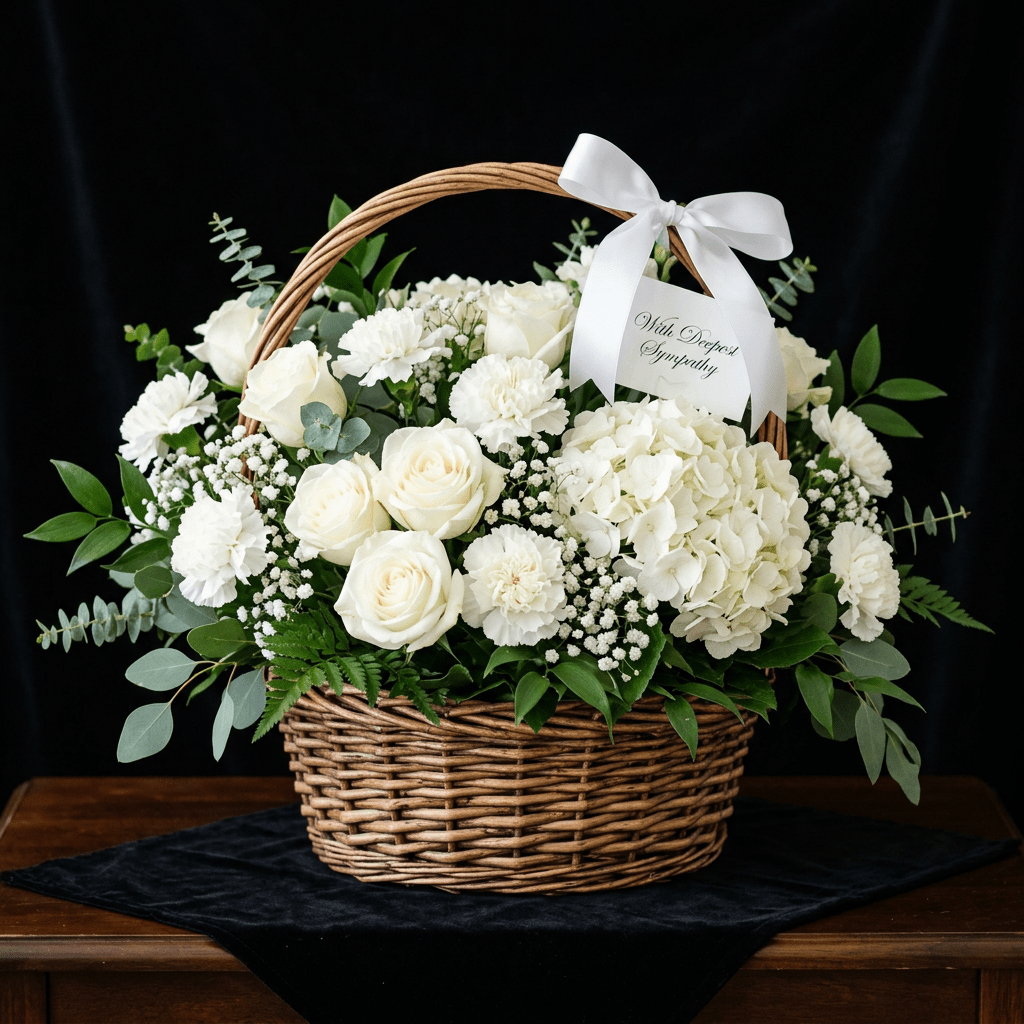 heartfelt sympathy basket flower arrangement macon ga florist