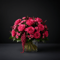 hot pink rose arrangement | luxe macon flower arrangement macon ga florist