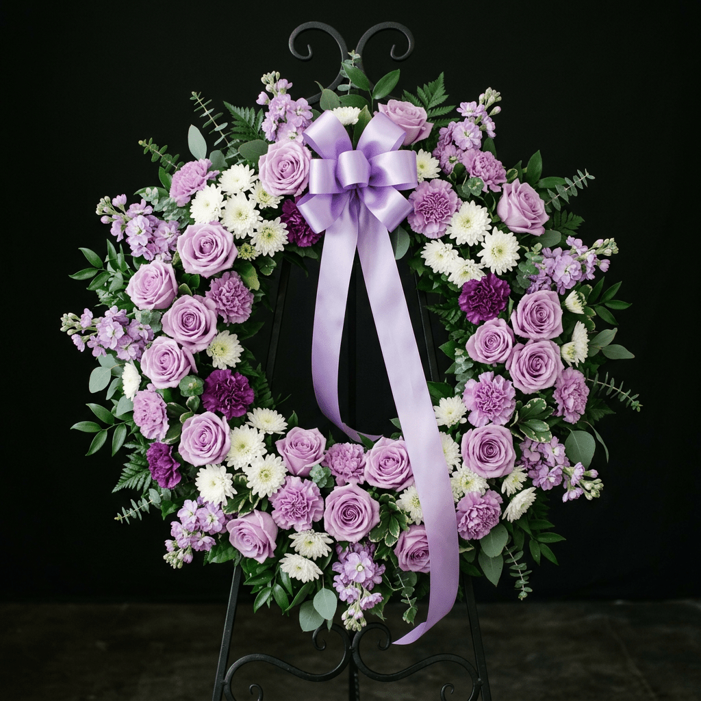 Lavender & White Sympathy Wreath | LUXE Macon