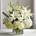 Pure White Lily & Rose Elegance Arrangement | LUXE Macon