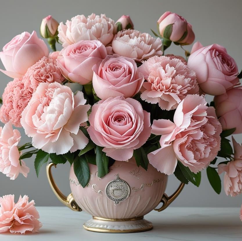 Romantic Pink Vintage Teacup Arrangement | LUXE Macon