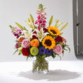 vibrant garden celebration arrangement | luxe macon flower arrangement macon ga florist